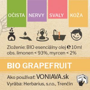 EO Organický GRAPEFRUIT etiketa Voniava